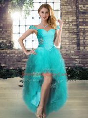 Classical Tulle Sleeveless Floor Length Sweet 16 Dress and Beading and Ruffles