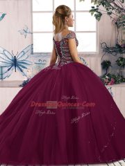 Best Selling Sweetheart Cap Sleeves Quinceanera Dress Brush Train Beading Olive Green Organza