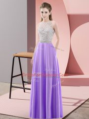 Extravagant Lavender Sleeveless Satin Backless Prom Dresses for Prom and Party