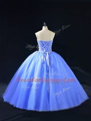 Best Selling Sweetheart Sleeveless Tulle 15th Birthday Dress Beading Lace Up
