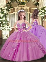 Floor Length Ball Gowns Sleeveless Lilac Sweet 16 Dress Lace Up