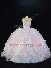 Organza Sleeveless Floor Length Sweet 16 Quinceanera Dress and Beading and Pick Ups