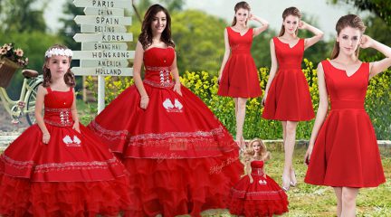 Hot Selling Satin and Organza Sleeveless Floor Length Quinceanera Gown and Embroidery and Ruffles