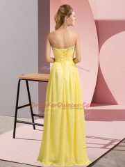 Apple Green Sleeveless Beading Floor Length Dress for Prom