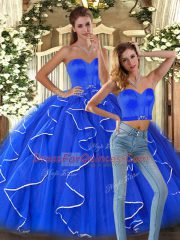 Unique Sleeveless Lace Up Floor Length Ruffles Vestidos de Quinceanera