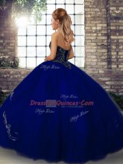 Sweetheart Sleeveless Sweet 16 Dress Floor Length Beading and Embroidery Turquoise Tulle