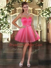 Dynamic Coral Red Sweetheart Lace Up Belt Prom Dresses Sleeveless