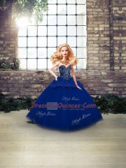Tulle Sweetheart Sleeveless Lace Up Beading and Appliques 15 Quinceanera Dress in Royal Blue