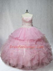 Floor Length Mermaid Sleeveless Lilac Quinceanera Dresses Lace Up