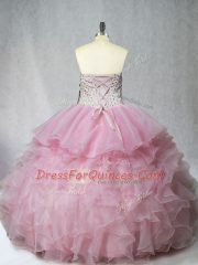 Floor Length Mermaid Sleeveless Lilac Quinceanera Dresses Lace Up