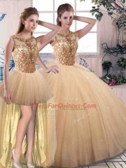High Class Sleeveless Beading Lace Up Vestidos de Quinceanera