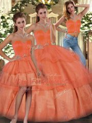 Deluxe Sleeveless Ruffled Layers Lace Up Vestidos de Quinceanera
