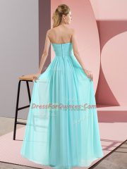Designer Sweetheart Sleeveless Floor Length Beading Lavender Chiffon