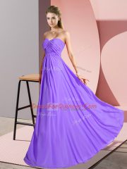 Elegant Lavender Evening Dress Prom and Party with Ruching Sweetheart Sleeveless Lace Up