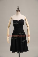 Designer Mini Length Lace Up Evening Dress Black for Prom and Party and Military Ball with Ruching