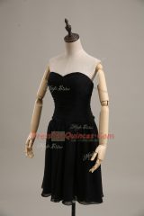 Designer Mini Length Lace Up Evening Dress Black for Prom and Party and Military Ball with Ruching