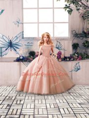 Dramatic Sleeveless Brush Train Lace Up Beading Ball Gown Prom Dress