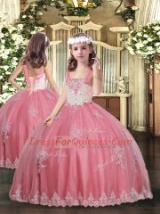 Sweetheart Sleeveless Lace Up Beading and Appliques Sweet 16 Dresses in Watermelon Red