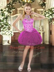 Affordable Floor Length Ball Gowns Sleeveless Fuchsia Quinceanera Gown Lace Up
