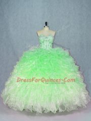 Sweetheart Sleeveless Lace Up Quinceanera Dresses Multi-color Organza