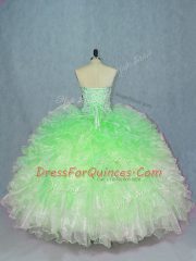 Sweetheart Sleeveless Lace Up Quinceanera Dresses Multi-color Organza