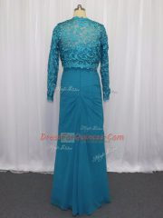 Blue Strapless Zipper Lace and Appliques Custom Made Sleeveless
