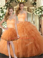 Sleeveless Lace Up Floor Length Ruffles Sweet 16 Quinceanera Dress