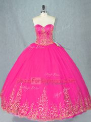 Sweetheart Sleeveless Tulle Sweet 16 Quinceanera Dress Beading Lace Up