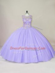 Sleeveless Lace Up Floor Length Beading Vestidos de Quinceanera