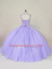 Sleeveless Lace Up Floor Length Beading Vestidos de Quinceanera