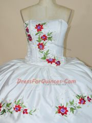 Floor Length Mermaid Sleeveless White Sweet 16 Quinceanera Dress Lace Up