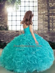 Beautiful Red Straps Lace Up Beading and Ruching Pageant Dress for Womens Sleeveless