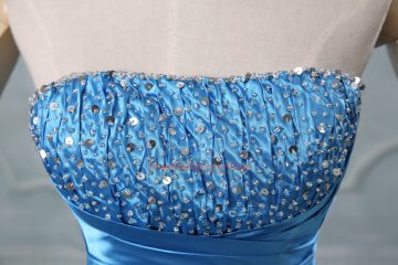 Baby Blue Strapless Neckline Beading and Sequins Quinceanera Gowns Sleeveless Lace Up