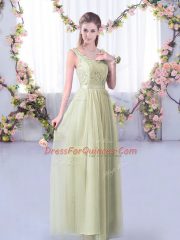 Delicate Sleeveless Side Zipper Floor Length Lace and Belt Court Dresses for Sweet 16