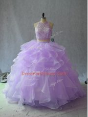 Luxury Backless Quinceanera Dresses Lavender for Sweet 16 and Quinceanera with Beading and Ruffles