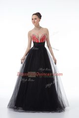 Sweetheart Sleeveless Tulle Dress for Prom Beading Zipper