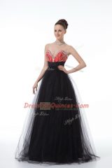 Sweetheart Sleeveless Tulle Dress for Prom Beading Zipper