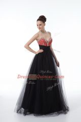 Sweetheart Sleeveless Tulle Dress for Prom Beading Zipper