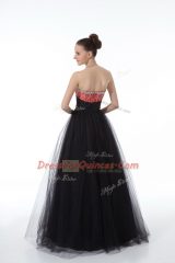 Sweetheart Sleeveless Tulle Dress for Prom Beading Zipper