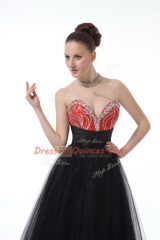 Sweetheart Sleeveless Tulle Dress for Prom Beading Zipper