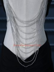 Perfect Black Chiffon Backless Prom Evening Gown Sleeveless Brush Train Beading