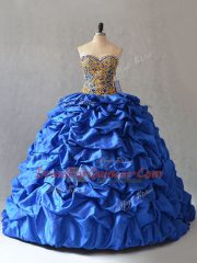 Modest Blue Sweet 16 Quinceanera Dress Sweetheart Sleeveless Lace Up