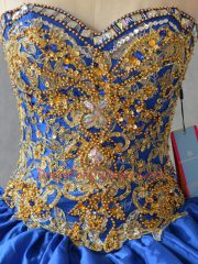 Modest Blue Sweet 16 Quinceanera Dress Sweetheart Sleeveless Lace Up