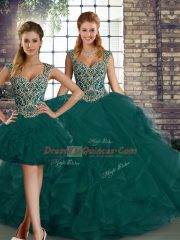 Dazzling Sleeveless Beading and Ruffles Lace Up Sweet 16 Dresses