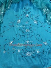 Taffeta Sleeveless Floor Length Sweet 16 Quinceanera Dress and Beading and Embroidery and Pick Ups