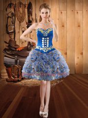 Low Price Multi-color Sweetheart Neckline Embroidery Sleeveless Lace Up