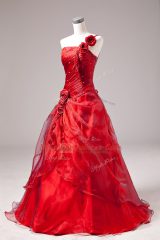 Sleeveless Lace Up Floor Length Beading Sweet 16 Quinceanera Dress