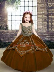 Sleeveless Beading and Embroidery Lace Up Pageant Gowns