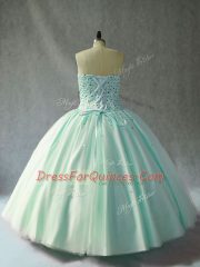 Luxury Pink Tulle Lace Up Sweetheart Sleeveless Floor Length Quinceanera Gown Beading
