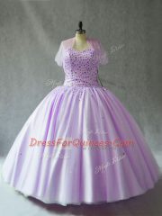 Luxury Pink Tulle Lace Up Sweetheart Sleeveless Floor Length Quinceanera Gown Beading